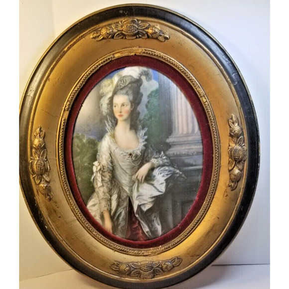 Print of The Honourable Mrs Graham by Gainsborough Antique Oval Bubble Frame